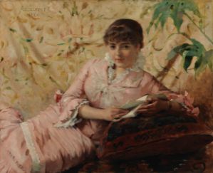Läsande parisiska, 1880 - Albert Edelfelt