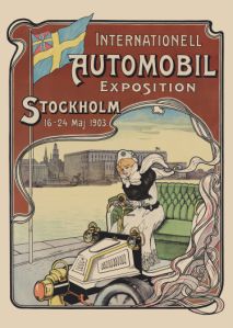 Affisch Autombil Exposition Stockholm 1903