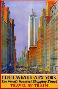 New York Vintage Travel Poster Fifth Avenue