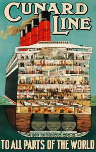 Cunard Line Vintage Travel Poster 