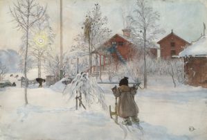 Gården och brygghuset Ur Ett Hem av Carl Larsson 