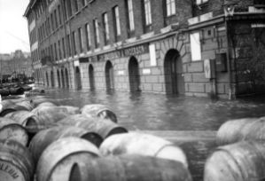 Översvämning Packhuskajen 1925