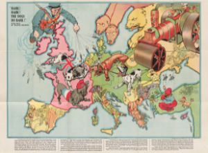 Europa - Lyssna! Lyssna! Hundarna skäller! - Historisk Karta 1914