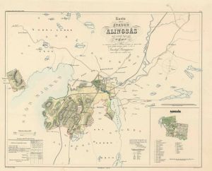 Alingsås 1856 - Historisk Karta 