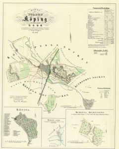 Köping 1854 - Historisk karta
