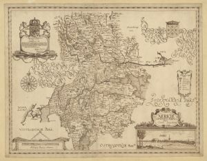 Närke - Handmålad Historisk karta sent 1600-tal